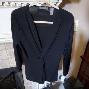 NWT Liz Claiborne Black Blouse 3/4 Sleeve Size M